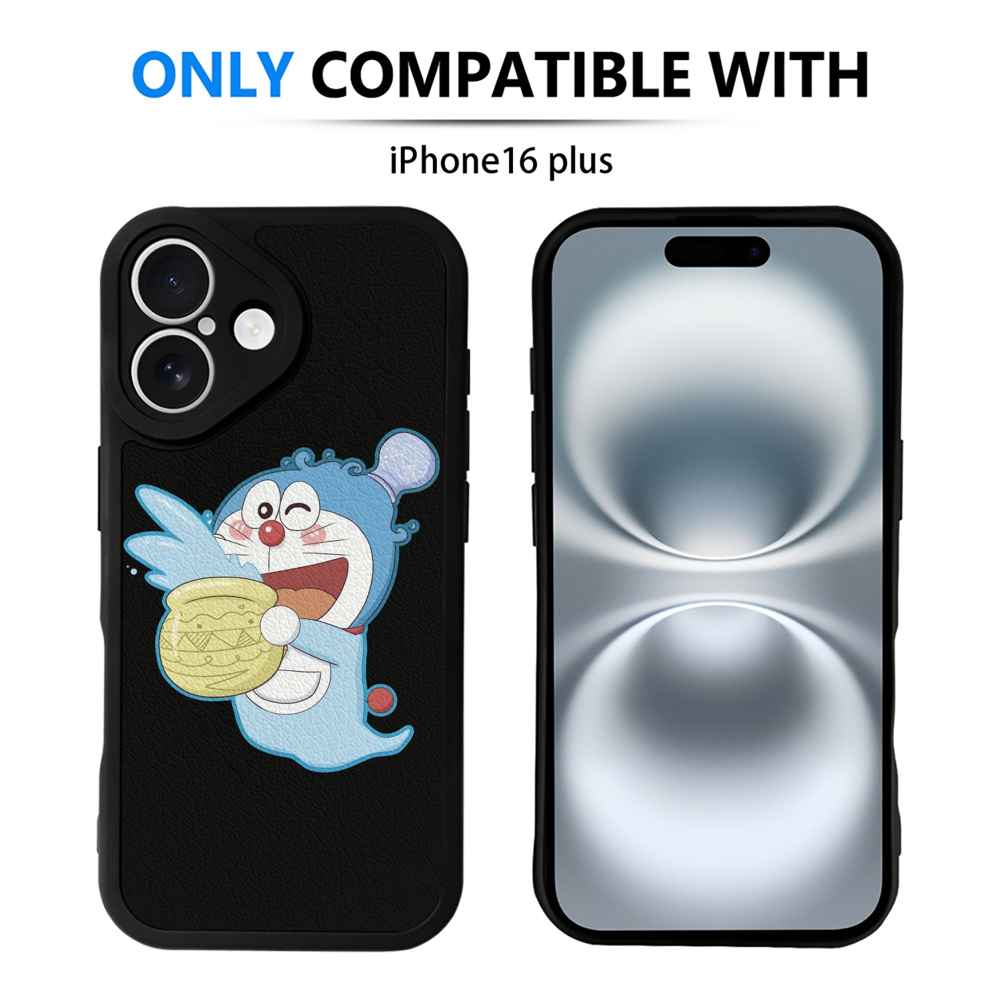（画像用） ドラえもん Doraemon 【iPhone 16シリーズ対応】シリコンスマホケース（レザー調） 材質：シリコン